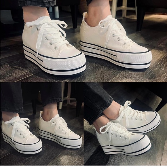 Sneakers White Platform Refrese Size 8 - Picture 5 of 8